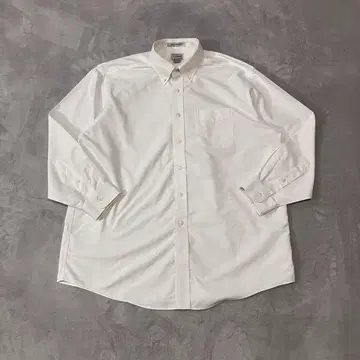 90s 엘엘빈 버튼 다운 셔츠 화이트 노움코어 US 구제 의류