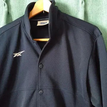 빈티지 asics 아식스 네이비 스냅 버튼 트랙 자켓 저지 O