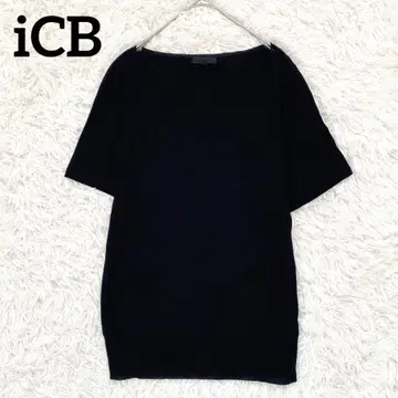 [아이시비] iCB 숏슬리브 니트(S) 워셔블 비침 블랙