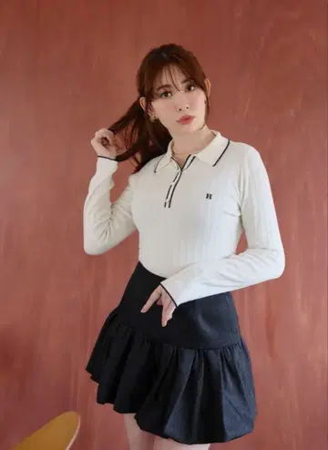 Herlipto Pique Polo Knit Top white
