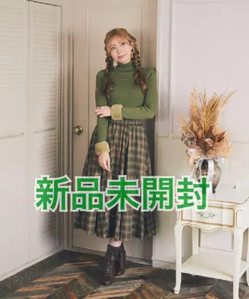 Areeam 퍼 포함 리브 터틀넥 니트