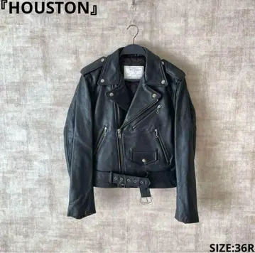 [ HOUSTON ] 송아지 가죽 자켓 라이더 블랙 SIZE 36