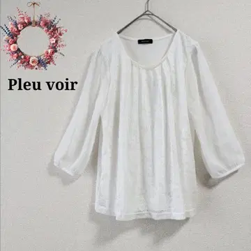 Pleu voir 쉬폰 블라우스 레이스 꽃무늬 오피카지 세레모니 M