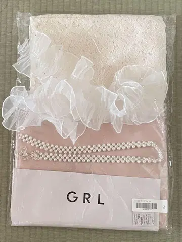 GRL 레이스 유카타 오비 세트 프릴 오비 장식 천 펄 나비 허리띠