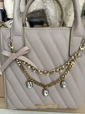 JILLBYJILLSTUART 주얼 리본 백 핑크 베이지