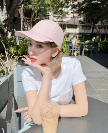 미사용 새상품 시이짱 차광 캡 핑크 모자 캡 차광 발수
