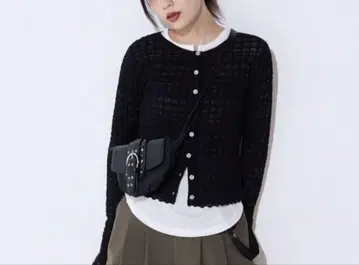 12G 체크 자카드 크루 가디건 지나시스 미사용 새상품 이번 시즌 신상