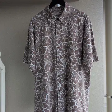 아일랜드 헴프 빈티지 대마 잎 패턴 하와이안 셔츠 레어