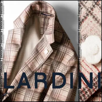 전사 모델 LARDINI 라르디니 울 체크 테일러드 자켓 50 도서 절개