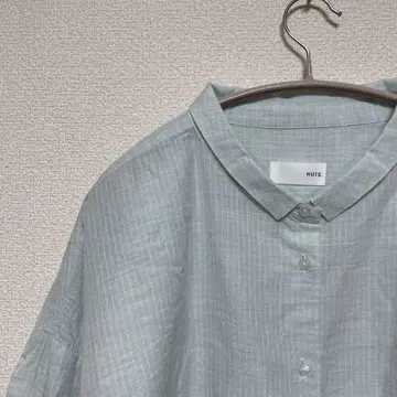 중고품 HUIS. 8분 소매 보타니컬 코드 레인 와이드 블라우스 쿠치나시