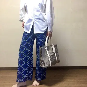[느긋하게 멋스럽게] 어른의 아프리카 천 와이드 팬츠 M~L 대응
