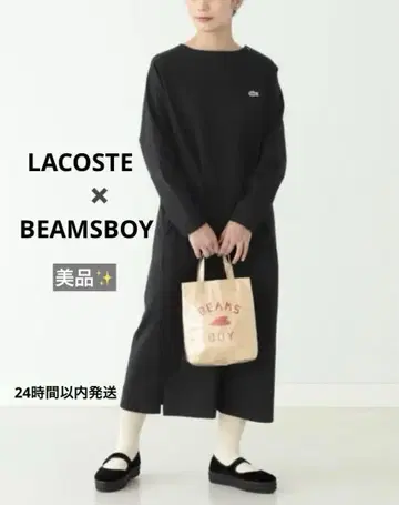 라코스테 x 빔즈 보이 별주 보트넥 드레스 원피스 맥시 길이 블랙 M