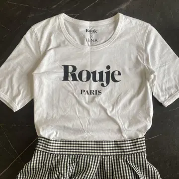 이에나 루즈 rouje iena 로고t셔츠 콜라보 화이트 PARIS