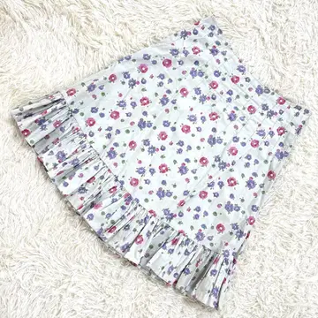 갭 미니 꽃무늬 무릎 기장 플레어 스커트 프릴 안감 2XL 빅 사이즈