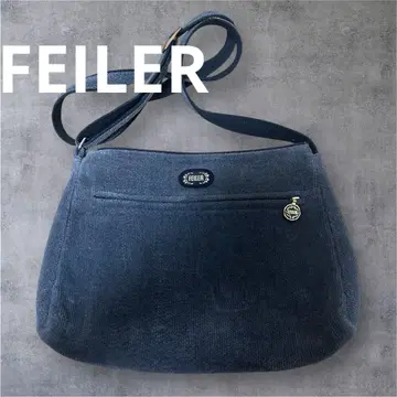 FEILER 플라워 패턴 숄더백 그레이 다크 블루