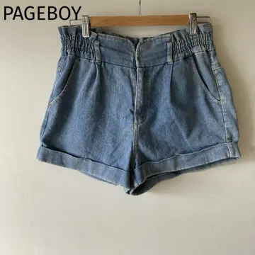 페이지 보이 데님 숏팬츠 롤업 슬림 레그 아메카지 캐주얼