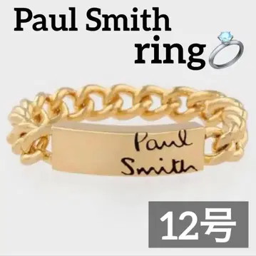 폴 스미스 로고 플레이트 체인 골드링 반지 12호