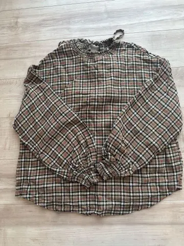 MOUSSY 체크 무늬 긴팔 블라우스 F