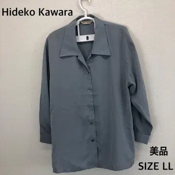 택 포함 새상품 Hideko Kawara 그레이 긴팔 셔츠 LL