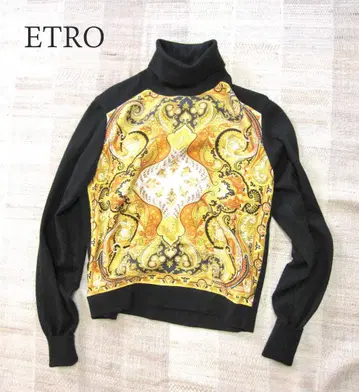 ETRO 실크 프린트 x 울 니트 이탈리아제 44