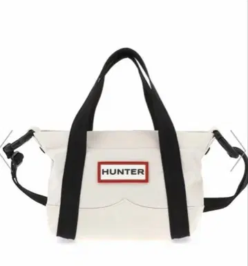 미사용품! HUNTERR 나일론 미니 탑 클립 토트/화이트