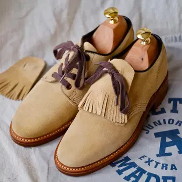 미사용 새상품 YUKETEN 유케텐 퀼트 부착 스웨이드 더비 5