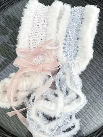 묶음 판매 이어머프 핸드메이드 복슬복슬 핑크 블루