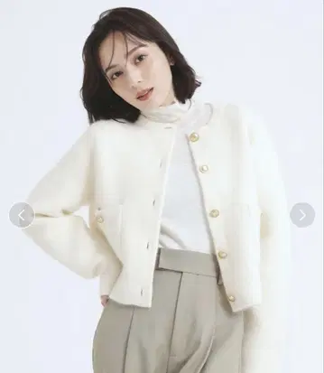 anuans 라쿤 블렌드 노카라 니트 자켓 F IVR