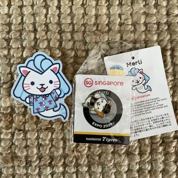 만박 한정판 싱가포르 파빌리온 마리 한신 타이거즈 핀 배지