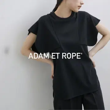[ 새상품급 ] ADAM ET ROPE' 스퀘어 슬리브 풀오버 블랙