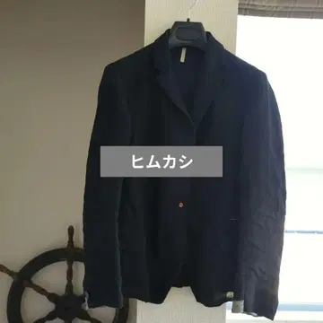새상품급 히무카시 린넨 100% BLACK 테일러드 자켓