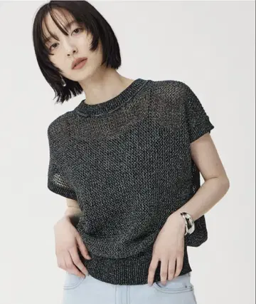 플라스테 하이 트위스트 코튼 라메 스웨터