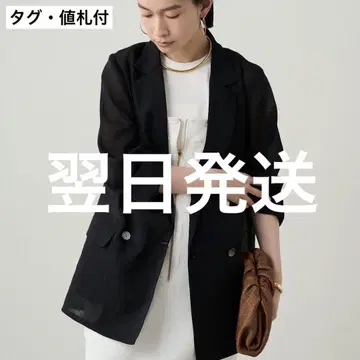 LOUNGEDRESS(라운지 드레스) 린넨 라이크 시어 자켓 블랙 택