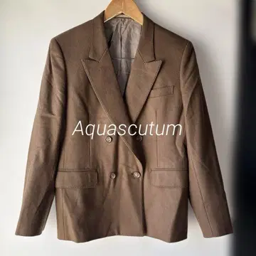 Aquascutum 브라운 더블 브레스트 자켓