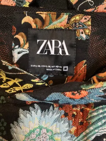 ZARA 후드티 올 패턴 토끼 자카드 고블랑 L XL USED