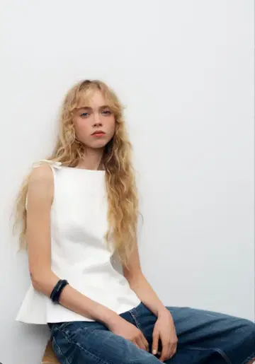 ZARA 페플럼 리본 상의