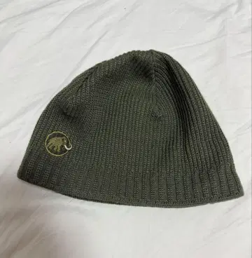 MAMMUT 마무트 서브라임 비니 니트 캡 모자 로고 카키