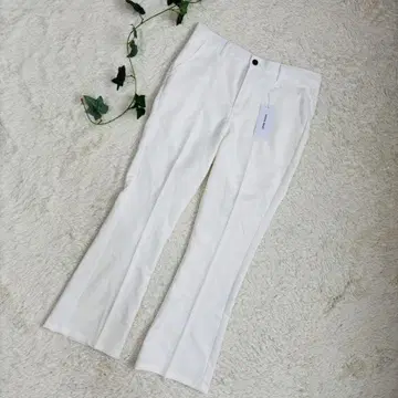 모노 마트 골프 팬츠 플레어 슬랙스 택 포함 새상품 화이트 L