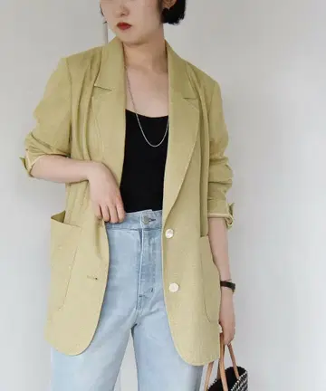 quaranciel 썸머 칼라미 테일러드 싱글 자켓