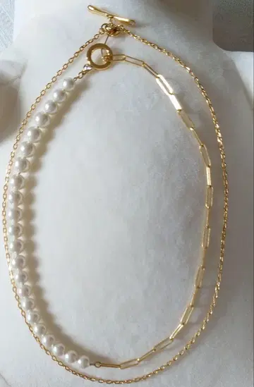 [ 새상품급 ] PLUS VENDOME 만텔 펄 레이어드 목걸이