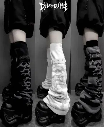 DimMoire BIG 로고 니하이 워머 스트라이프