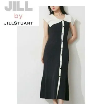 JILL by JILLSTUART 빅칼라 리브 니트 원피스