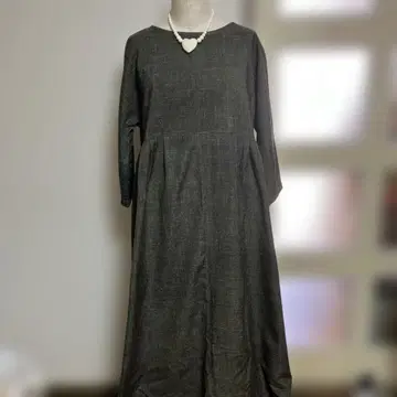기모노 리메이크 길이 조절 가능 츠무기 원단 턱 롱 원피스