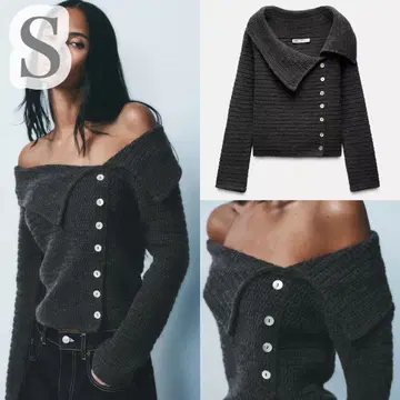 ZARA 사이드 버튼 니트탑