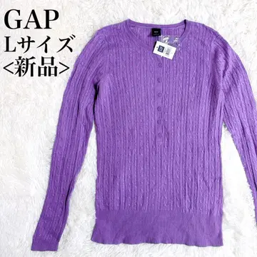 새상품 GAP 퍼플 케이블 니트 긴팔 스웨터 풀오버 L 사이즈