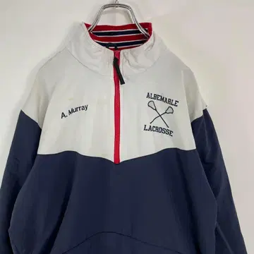 하프 지퍼 나일론 풀오버 자켓 라크로스 팀 프린트 M