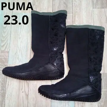 PUMA 23.0 부츠 블랙 낮은 힐 스웨이드 미들 부츠 푸마
