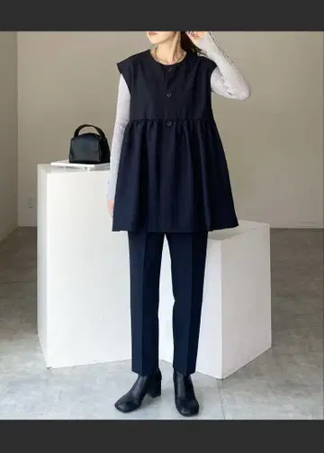 개더 페플럼 베스트 상의 L 사이즈