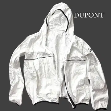 Tyvek 타이베크 경량 화이트 x 블랙 지퍼 자켓 L 사이즈