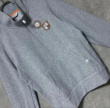 먼싱웨어 로고 하프 지퍼 셔츠